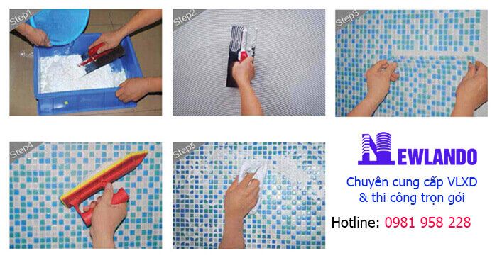 Hướng dẫn từng bước thi công ốp lát mosaic đá chuẩn đẹp